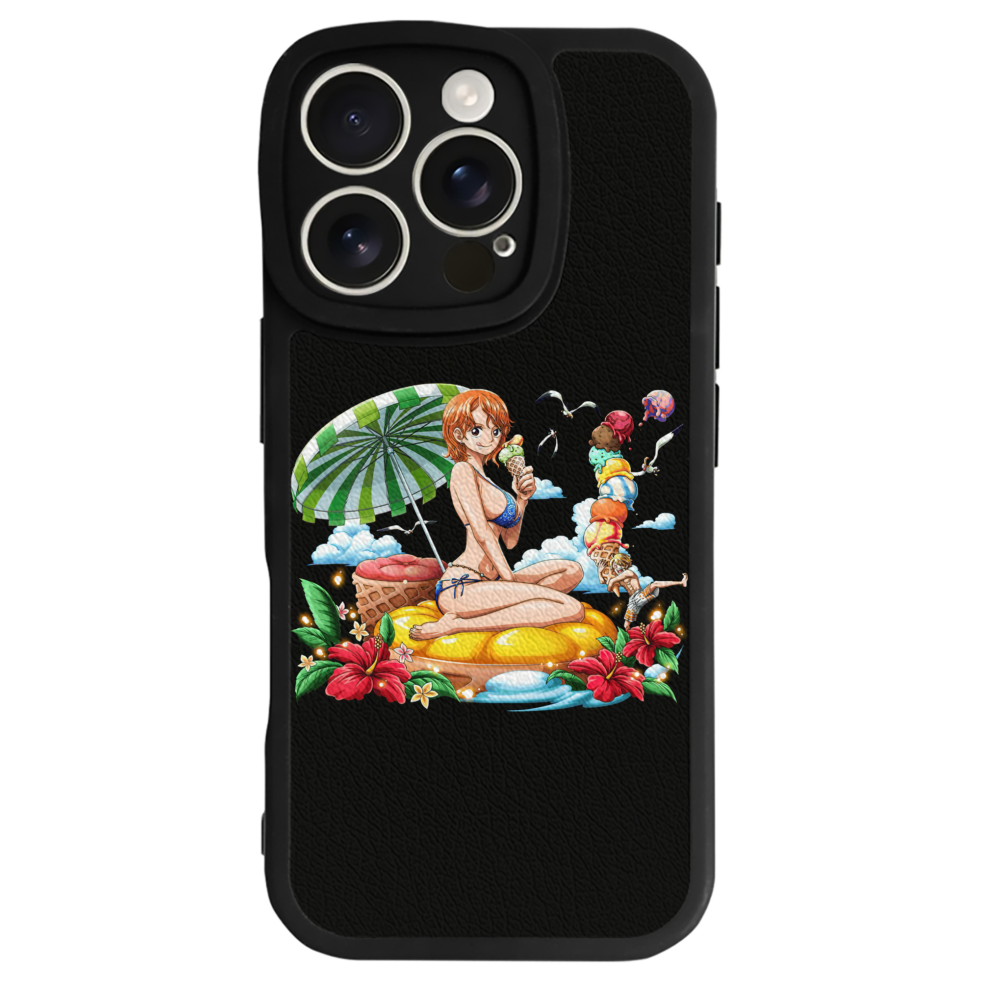 （画像用） ワンピース ナミ ONE PIECE Nami 【iPhone 16シリーズ対応】シリコンスマホケース（レザー調） 材質：シリコン